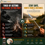 TrueTrend™ Extendable Outdoor Fire Starter Torch – Portable Butane Gas Lighter for Camping & BBQ