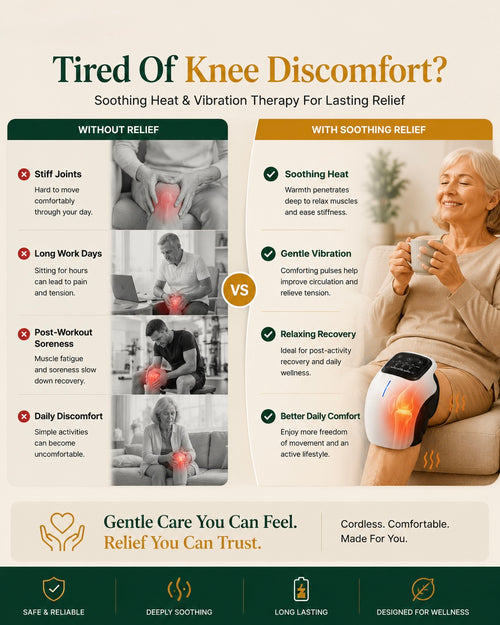 TrueTrend™ Cordless Knee Massager with Soothing Heat & Vibration Therapy