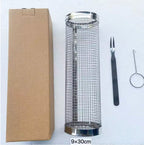 TrueTrend™ 360° Rolling Grill Basket – Stainless Steel BBQ Cage for Even Grilling 🍖🔥
