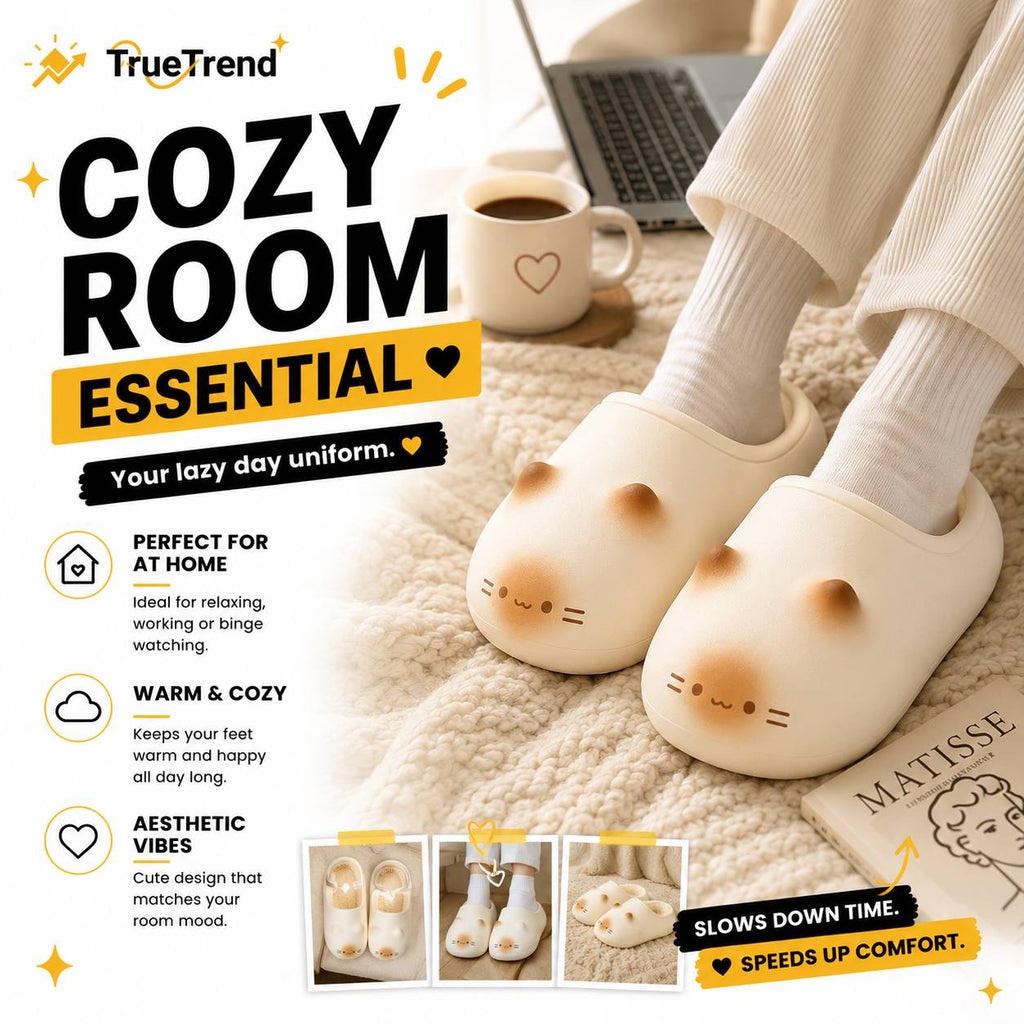 TrueTrend - Cat Paw Print Slippers