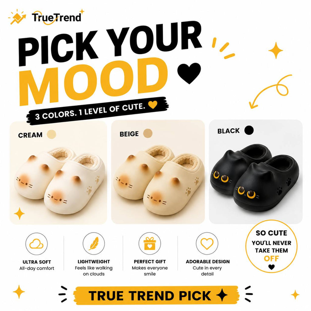 TrueTrend - Cat Paw Print Slippers