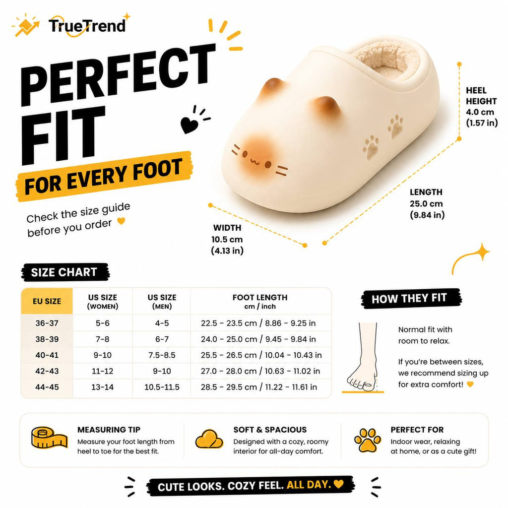 TrueTrend - Cat Paw Print Slippers