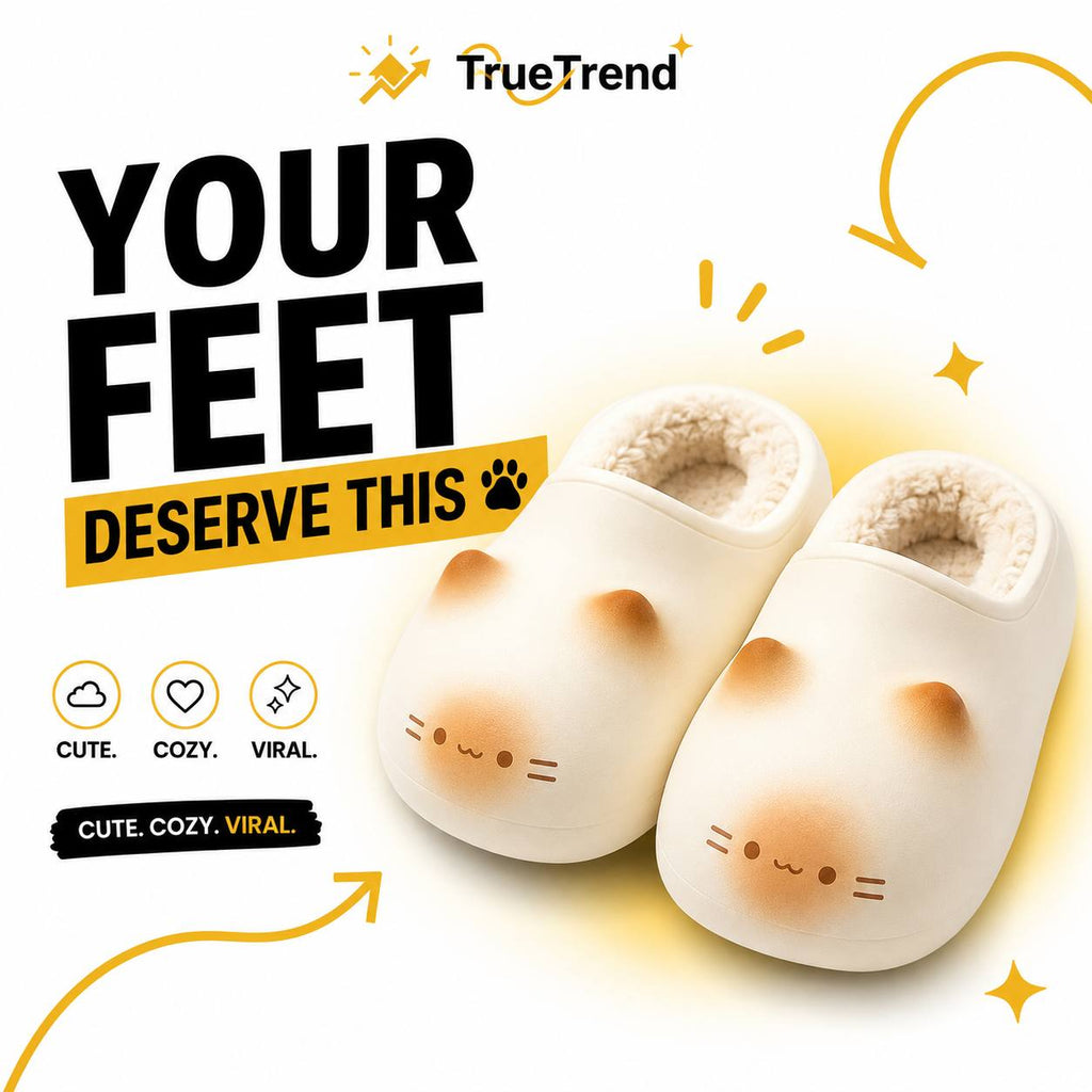 TrueTrend - Cat Paw Print Slippers